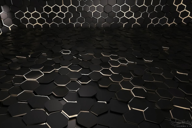 Hexagonales schwarzes, dunkles Hintergrunddesign