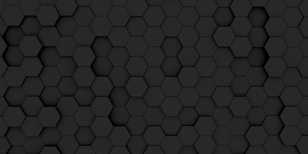 Hexágono de fondo con patrón de textura negra abstracta
