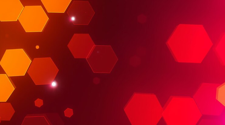 Foto hexágono rojo y amarillo