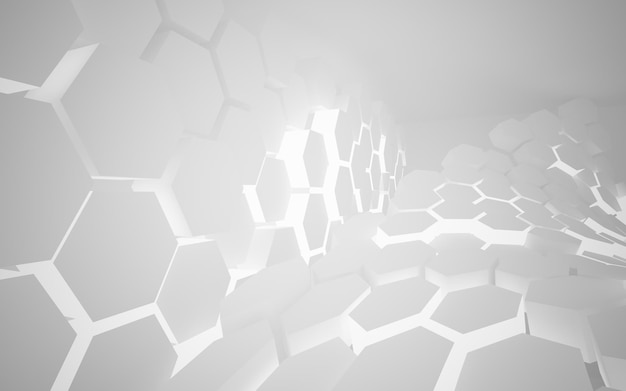 Hexágonos blancos sobre un fondo blanco.