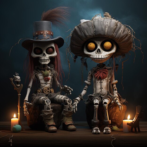 Foto hexen-doktor und voodoo-puppe halloween