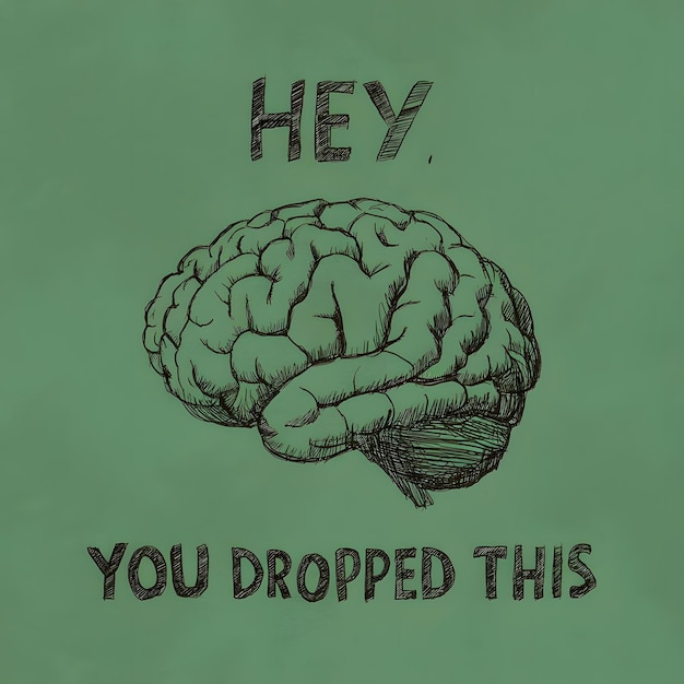 Hey, du hast dein Gehirn-T-Shirt-Design fallen gelassen.