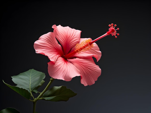 Hibiscus-Rosa-Blumen im Studio-Hintergrund Single-Hibiscus-Rosablumen Schöne Blumenbilder