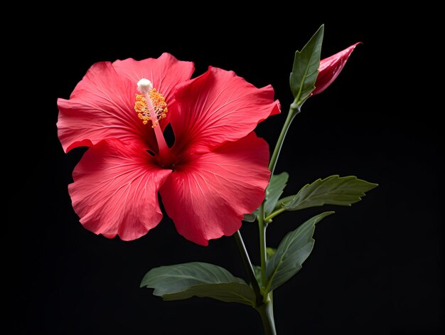 Hibiscus-Rosa-Blumen im Studio-Hintergrund Single-Hibiscus-Rosablumen Schöne Blumenbilder