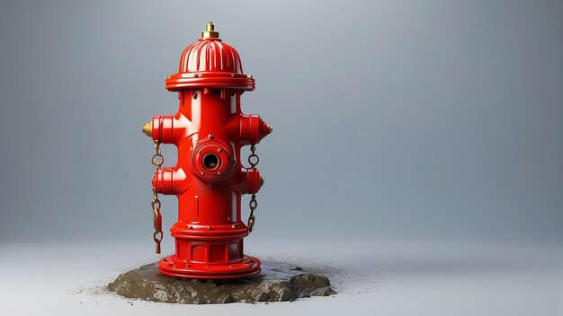 un hidrante de fuego rojo con una cadena de oro en él