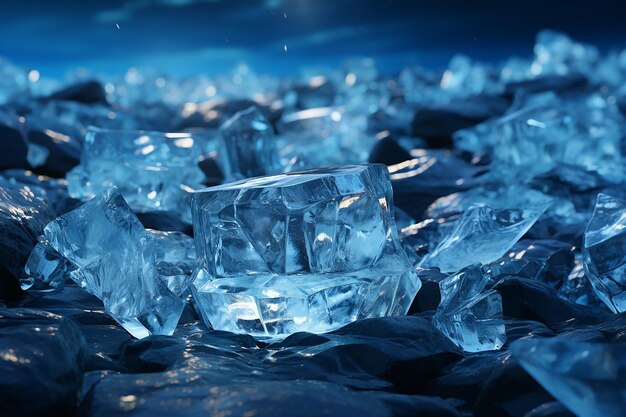 hielo en el agua