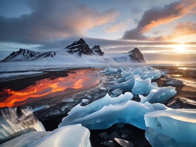 El hielo ardiente de Islandia da forma a paisajes salvajes