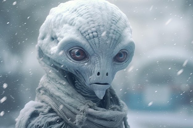 Hielo congelado Alien ilustración generativa ai