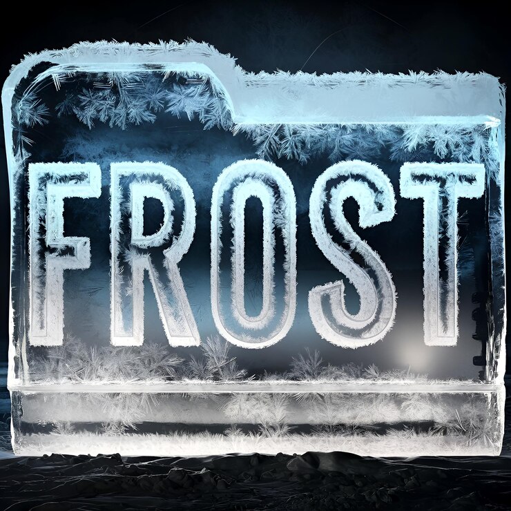 Foto hielo congelado con la palabra frío escrita en él
