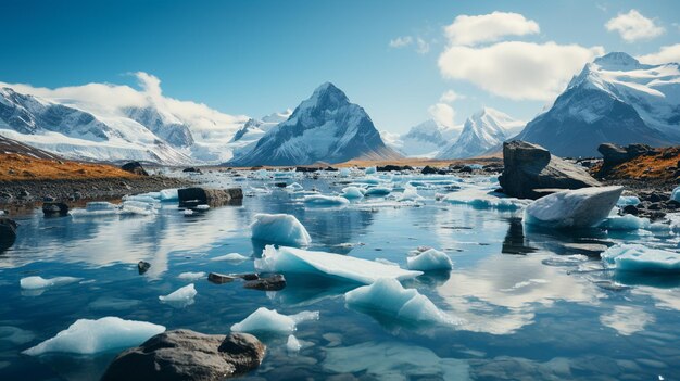 Foto hielo y glaciar en la antártida