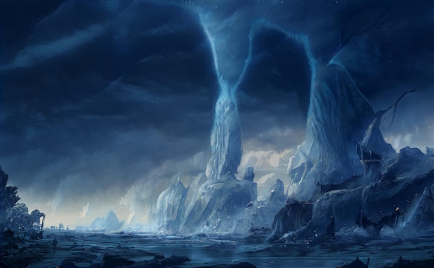 Foto hielo planetas fantasy land
