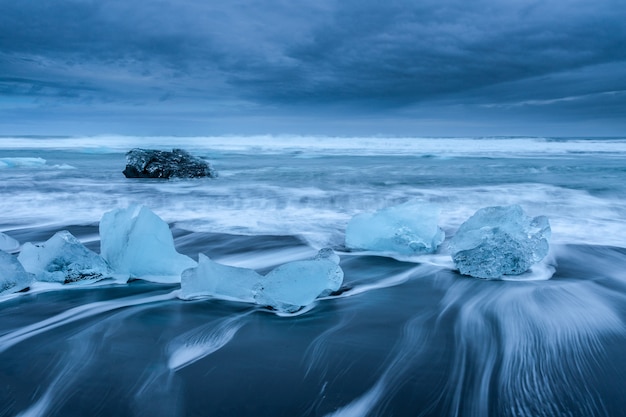 El hielo en la playa de diamantes!