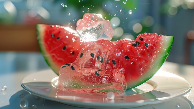 Foto hielo de sandía dulce