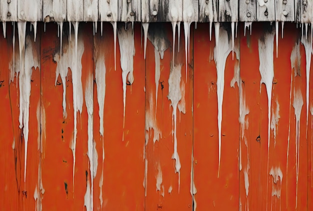 hielos en el costado de un edificio naranja en el estilo de bronce oscuro y rojo