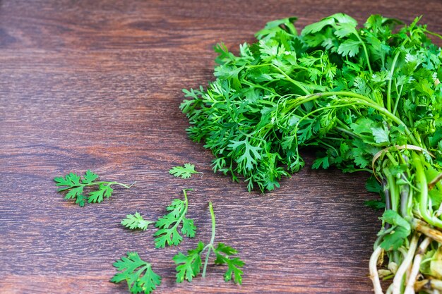 Hierba cilantro para la salud.