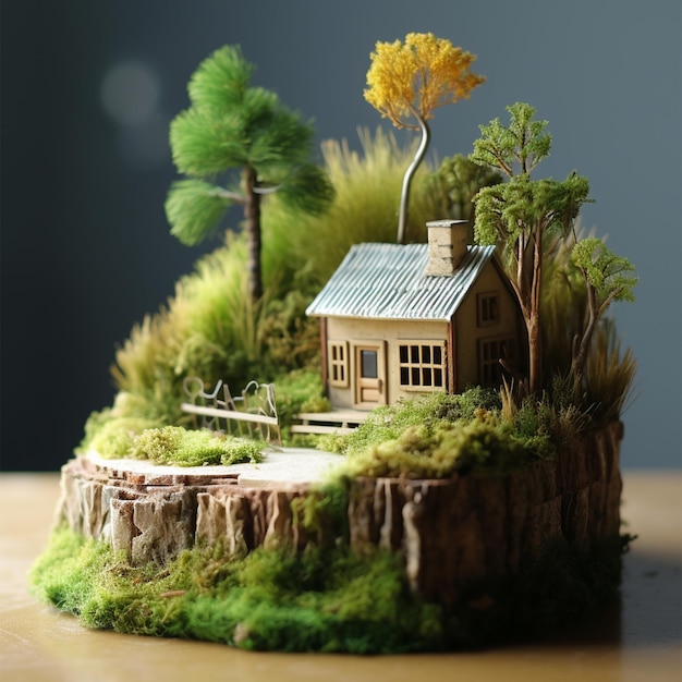 Hierba de la naturaleza casera en miniatura AI generativa