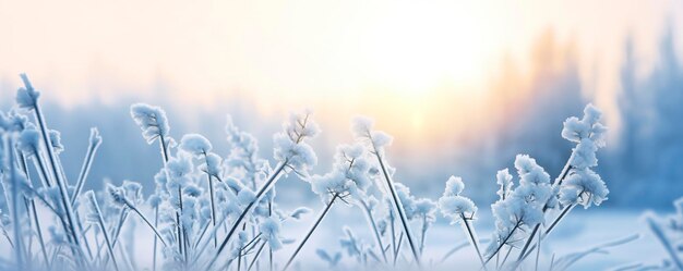Hierba nevada congelada invierno natural fondo abstracto hermoso paisaje de invierno