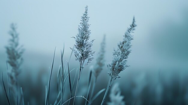 la hierba en la niebla es muy alta