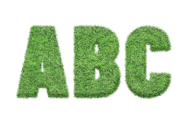 Hierba verde con las letras abc y c