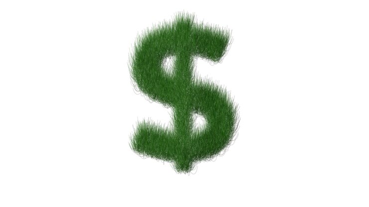 Foto hierba verde con un signo de dólar