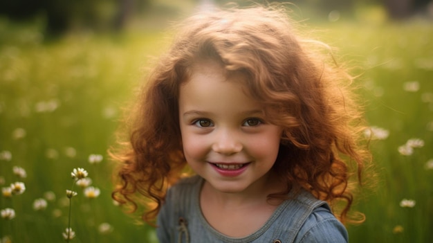 Hierba verde y sol Un niño disfrutando de la naturaleza en un día de verano generado por la IA