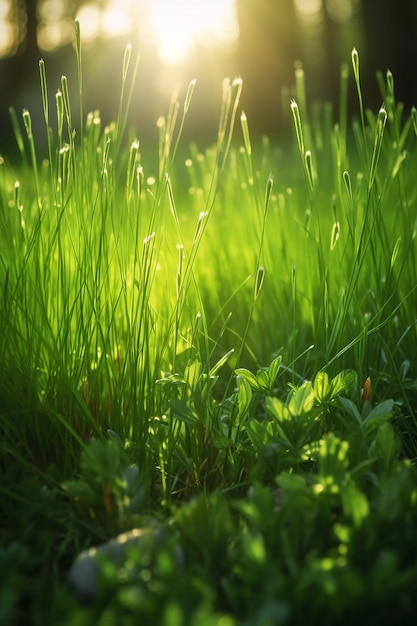 Hierba verde en el sol