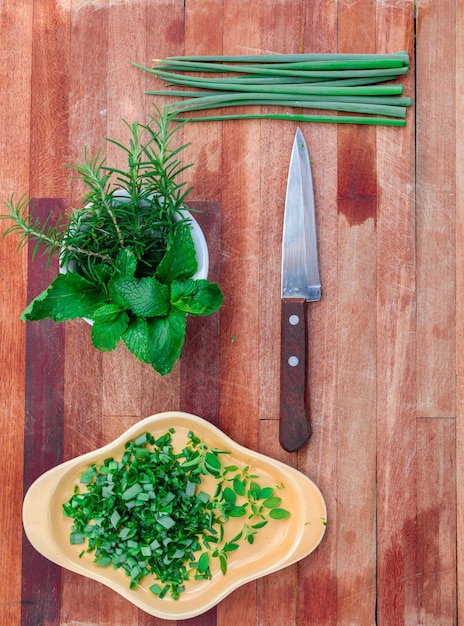 Hierbas aromáticas y especias utilizadas en los tés alimenticios con fines medicinales y religiosos.