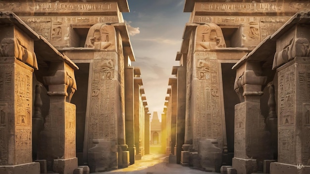 Hieroglíficos dentro del templo de Karnak el gran santuario de Amón Egipto