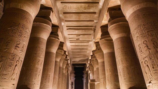 Foto hieroglíficos dentro del templo de karnak el gran santuario de amón egipto