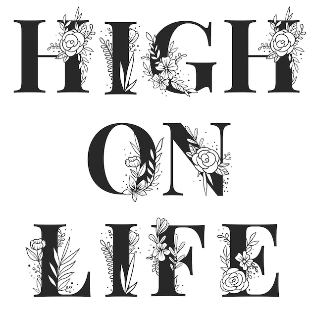 High on Life weibliche png-Wortbuchstaben und -typographie