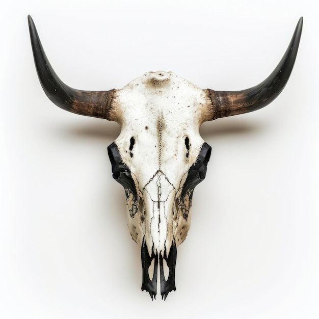 Foto highdetail western bull skull generative aid imagem projetada de um antigo rancho de animais com ossos e chifres