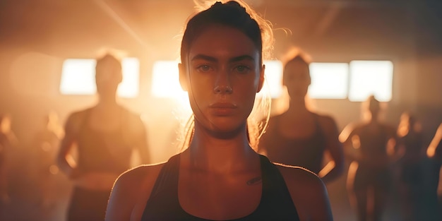 Highenergy 4K-Video von Frauen in Fitnessbekleidung bei einer Fitnessveranstaltung, die Stärke und Entschlossenheit zeigen Konzept Fitness Veranstaltung Berichterstattung Stärke Display HighEnergy Videography