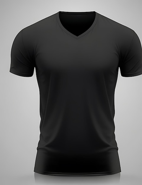 HighQuality Black Blank 3D T-Shirt Front View Mockup für Bekleidungsdesign und Branding-Präsentation