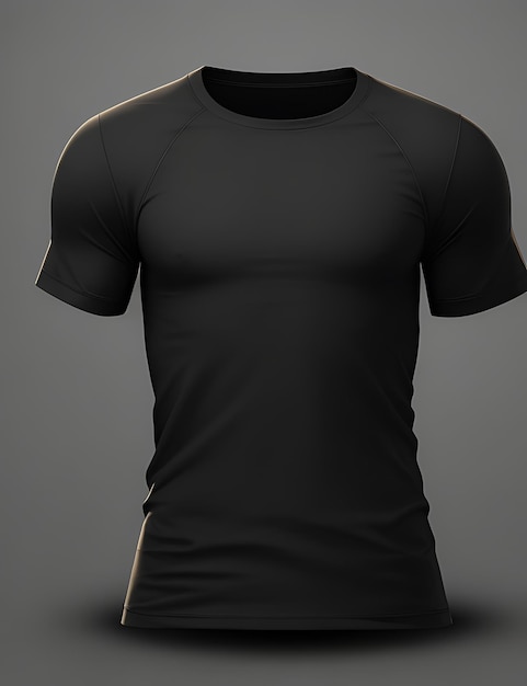 HighQuality Black Blank 3D T-Shirt Front View Mockup für Bekleidungsdesign und Branding-Präsentation