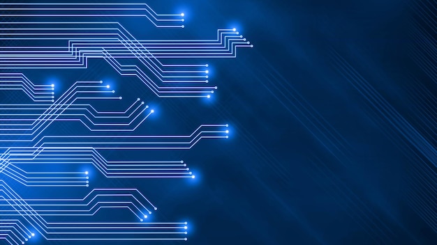 Hightech-Technologie, Blaue futuristische Netzwerktechnologie