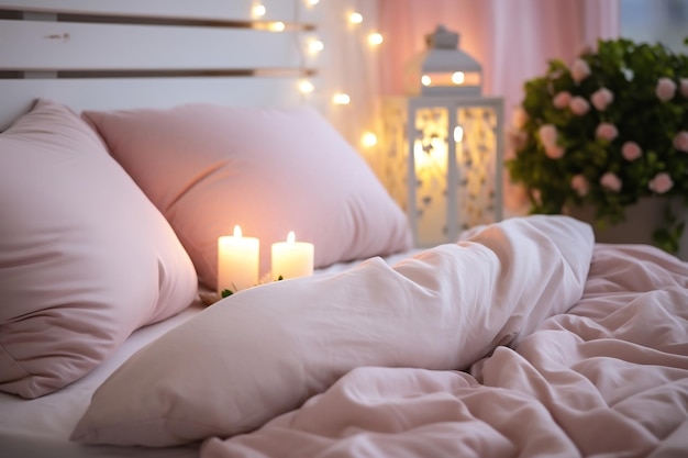 Higiene del sueño Abrazando la comodidad con almohadas suaves IA generativa
