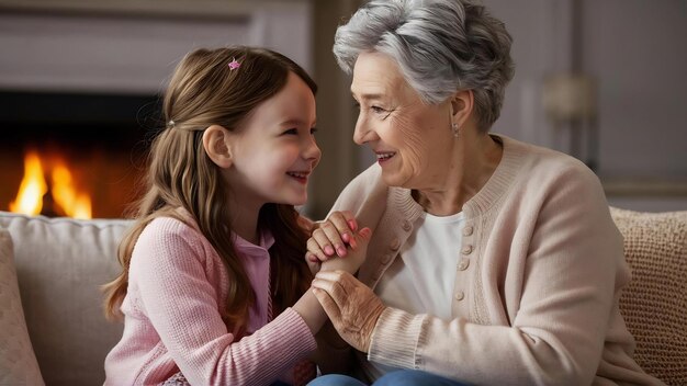 La hija joven y la madre mayor comparten secretos.