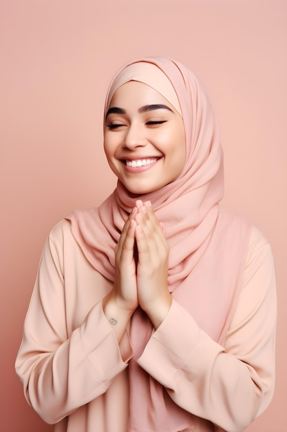 Hijab-Frau in Gebetspose