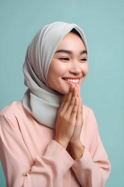 Hijab mujer en pose de oración