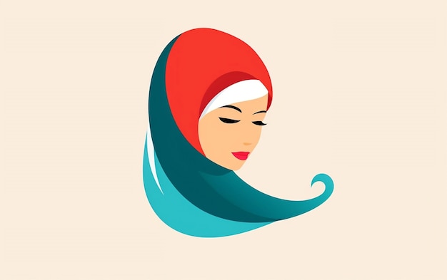 HijabiGirl Educación Logotipo Simple IA generativa