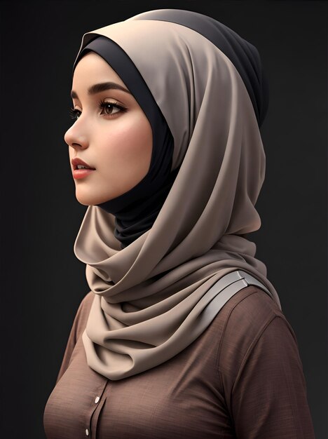 Hijabniñaalta calidadnatural hiperrealista