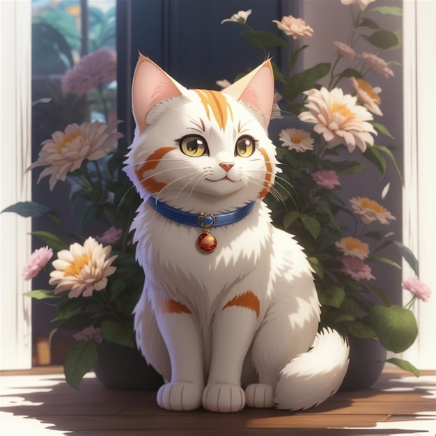 Foto hijo de gato en anime