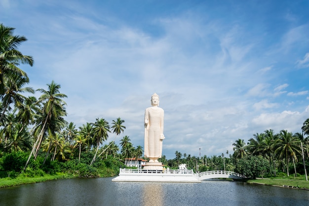 HIKKADUWA, SRI LANKA, 25. November 2019: Buddha-Statue errichtet zum Gedenken an die Opfer des Tsunami von 2004.