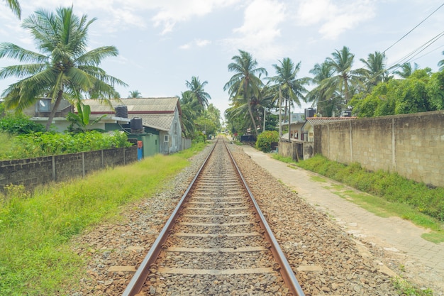 Hikkaduwa, Sri Lanka. Estrada de ferro.