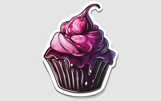 Hilarante adesivo de plástico para cupcakes isolado em fundo transparente