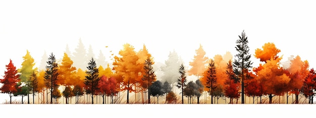 hilera de árboles naranja hojas amarillas novela gráfica joven bosque muerto rojo marrón blanco parábola que representa