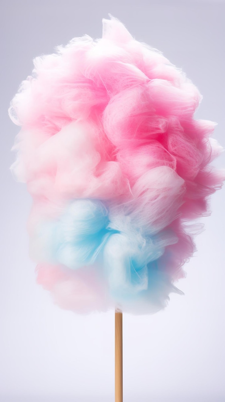 Foto hilo de caramelo en varios colores sobre un fondo blanco ia generativa