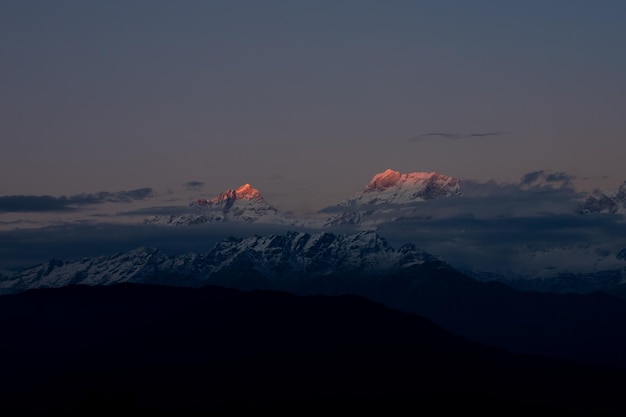 Himal makalo puesta de sol mañana montaña