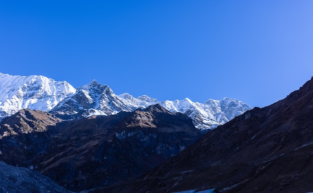 Himalaya-Landschaft Panoramablick auf die mit Schnee bedeckten Himalaya-Berge Himalaya-Gebirge