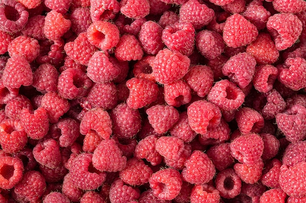 Himbeere. Frische und süße Bio-Beeren. Fruchtoberfläche